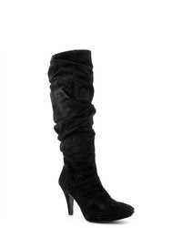 Bandolino Jess Black Suede Fashion Knee High Boots