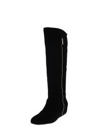 BCBGeneration Isanna Knee High Wedge Suede Boots In Black Size 55