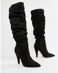 ASOS DESIGN Callie Ruched Knee High Boots