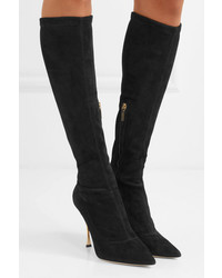Dolce & Gabbana Cardinale Stretch Suede Knee Boots