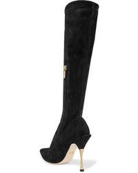 Dolce & Gabbana Cardinale Stretch Suede Knee Boots