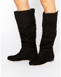 Asos Collection Collaborate Knee High Flat Slouch Boots