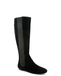 Delman Paris Black Suede Fashion Knee High Boots