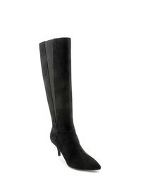 Ellen Tracy Boast Black Suede Fashion Knee High Boots