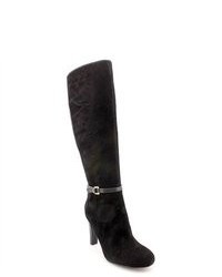 Ivanka Trump Vita Black Suede Fashion Knee High Boots
