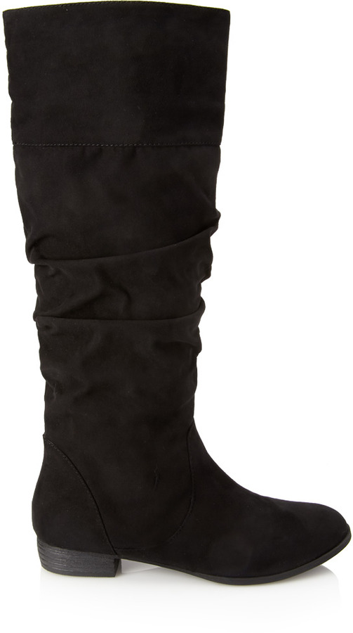 faux suede boots knee high
