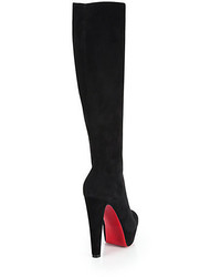 Christian Louboutin Lady Suede Knee High Platform Boots