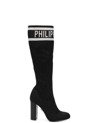 Philipp Plein Logo Knee Length Boots