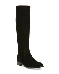 Women's Grey Coat, Black Leggings, Black Suede Knee High Boots, Multi ...