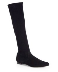Manolo Blahnik Pascalare Stretch Suede Knee High Boots