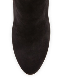 Christian Louboutin Suede 85mm Red Sole Knee Boot Black