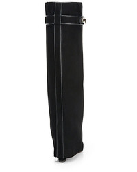 Givenchy Suede Knee High Wedge Boots