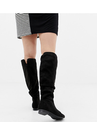 ASOS DESIGN Wide Fit Extra Wide Leg Connie Faux Shearling Knee Boots