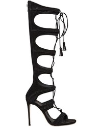 Le Silla 110mm Woven Suede Gladiator Sandals