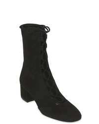 Gianvito Rossi 45mm Lace Up Suede Ankle Boots