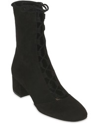 Gianvito Rossi 45mm Lace Up Suede Ankle Boots