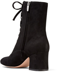 Gianvito Rossi 60 Lace Up Suede Ankle Boots Black
