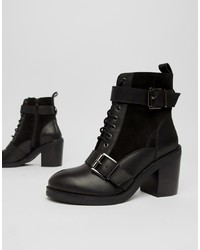 Office All Rise Black Ed Two Boots Leather Suede