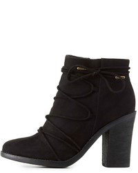 Charlotte Russe Bamboo Lace Up Ankle Booties