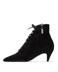 Saint Laurent Black Lace Up Ally Boots
