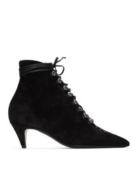 Saint Laurent Black Lace Up Ally Boots