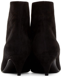 Saint Laurent Black Suede Cat Ankle Boots