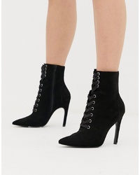 ASOS DESIGN Elaina Pointed Lace Up Boots