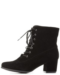 Charlotte Russe Faux Suede Lace Up Ankle Boots