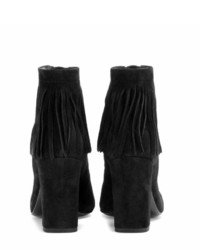 Saint Laurent Fringed Suede Ankle Boots