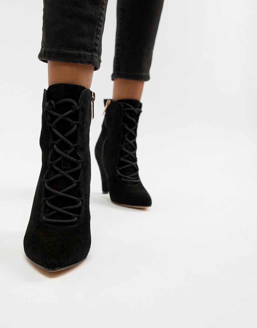 miss kg black suede ankle boots
