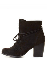 Charlotte Russe Slouchy Lace Up Ankle Boots