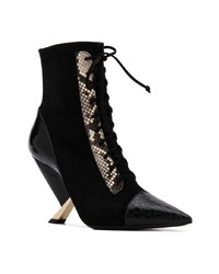 Casadei Snakeskin Lace Up Boots
