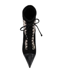 Casadei Snakeskin Lace Up Boots