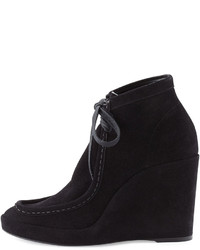 Balenciaga Suede Lace Front Wedge Bootie