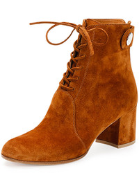 Gianvito Rossi Suede Lace Up Ankle Boot