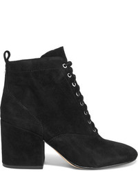 Sam Edelman Tate Lace Up Suede Ankle Boots Black