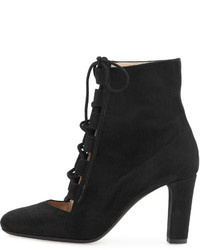Valentina Carrano Nell Suede Lace Up Ankle Boot Black