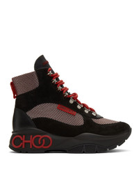 Jimmy Choo Black And Red Inca Boots