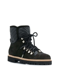 Ganni Quilted Lace Up Boots