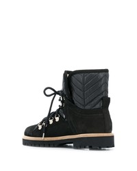 Ganni Quilted Lace Up Boots