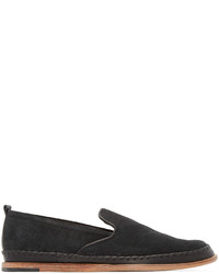 H By Hudson Black Macuco Suede Loafers