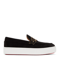 Christian Louboutin Black Suede Amiralou Loafers