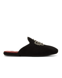 Dolce and Gabbana Black Suede Crown Dg King Loafers