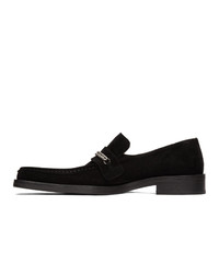 Martine Rose Black Suede Square Toe Loafers