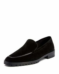 The Row Cory Suede Loafer Black