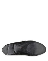 Dolce & Gabbana Lace Trimmed Suede Loafers
