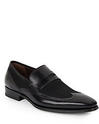 Mezlan Embossed Suede Leather Loafers
