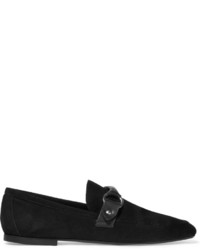 Isabel Marant Farlow Leather Trimmed Suede Loafers Black