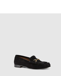 Gucci Horsebit Loafer In Fringed Suede