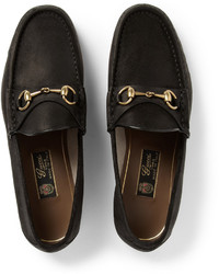 Gucci Horsebit Burnished Suede Loafers